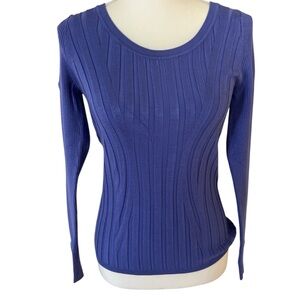 White House Black Market Purple Ribbed Sweater